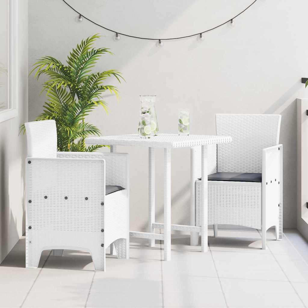 Tuinstoel met kussen 2 pcs Wit 53 x 49 x 85 cm Polypropyleen is nu te koop bij PeponiXL, paradijselijk wonen!