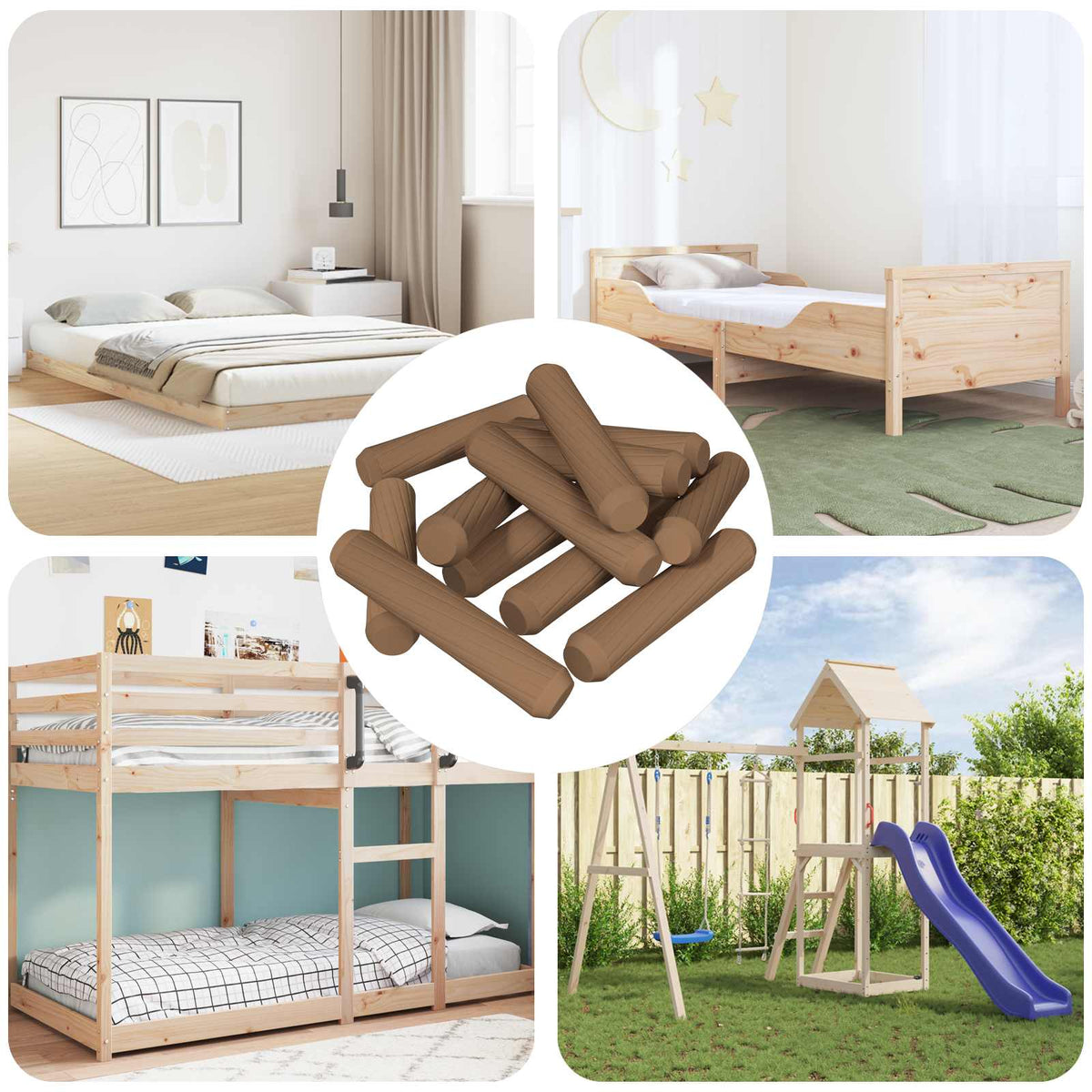 Houten Dowels 12 pcs Bruin Ø 8 x 35 mm Massief hout is nu te koop bij PeponiXL, paradijselijk wonen!