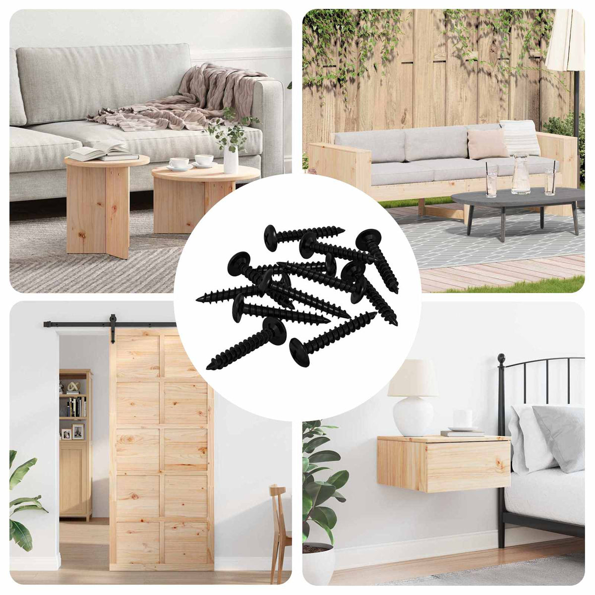 Zelftappende Nagel 12 pcs Zwart 4 x 25 mm Staal is nu te koop bij PeponiXL, paradijselijk wonen!