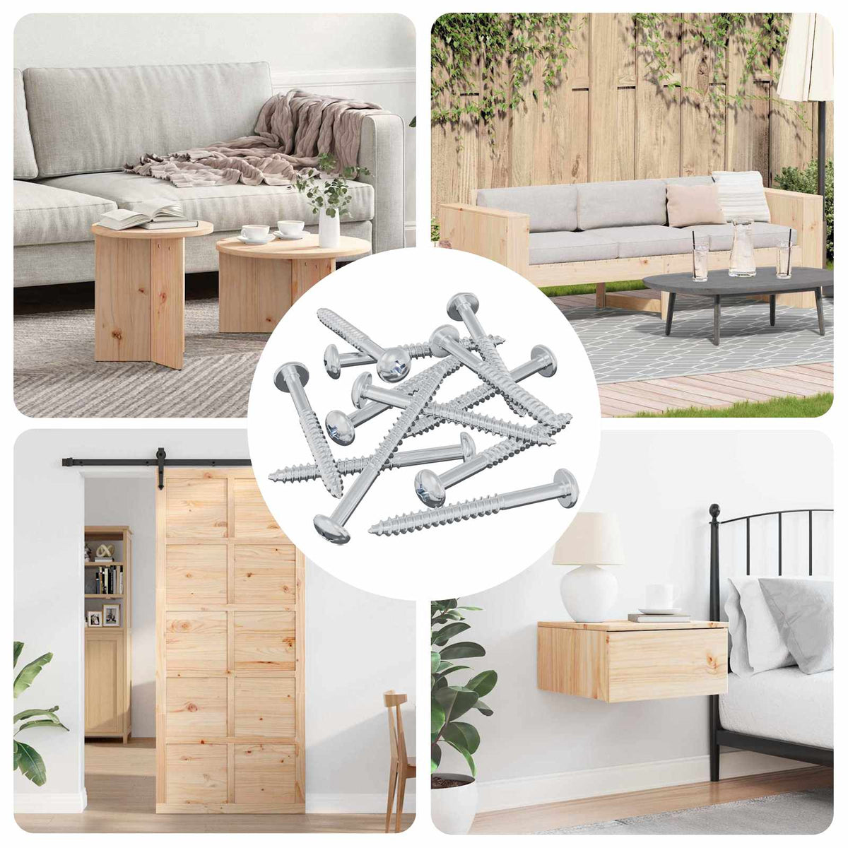 Houten Schroef 12 pcs Zilver 9,8 x 53 mm Staal is nu te koop bij PeponiXL, paradijselijk wonen!