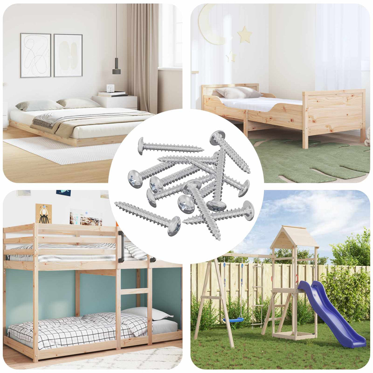 Houten Schroeven 12 pcs Zilver M4 x 28 mm Staal is nu te koop bij PeponiXL, paradijselijk wonen!