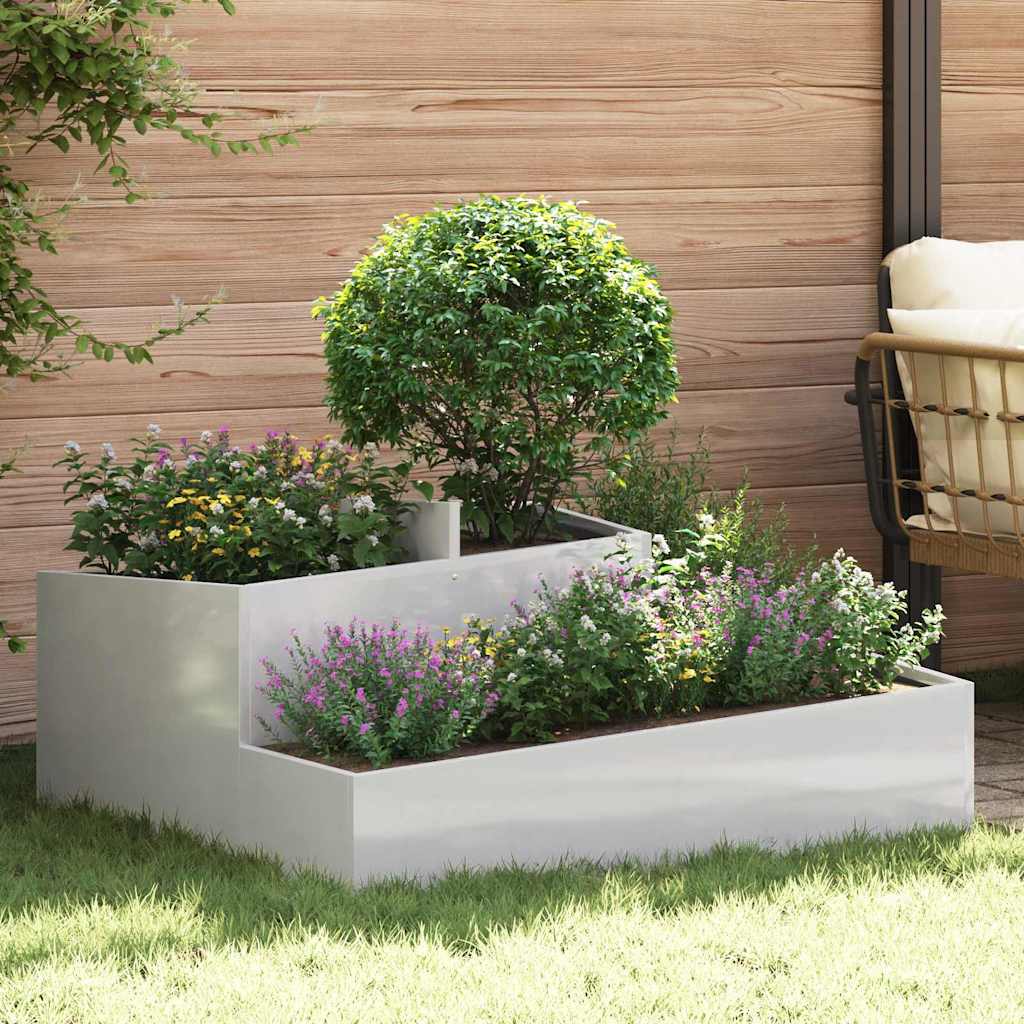 Tuin Bloempot Zilver 100 x 100 x 50 cm Roestvrij staal is nu te koop bij PeponiXL, paradijselijk wonen!