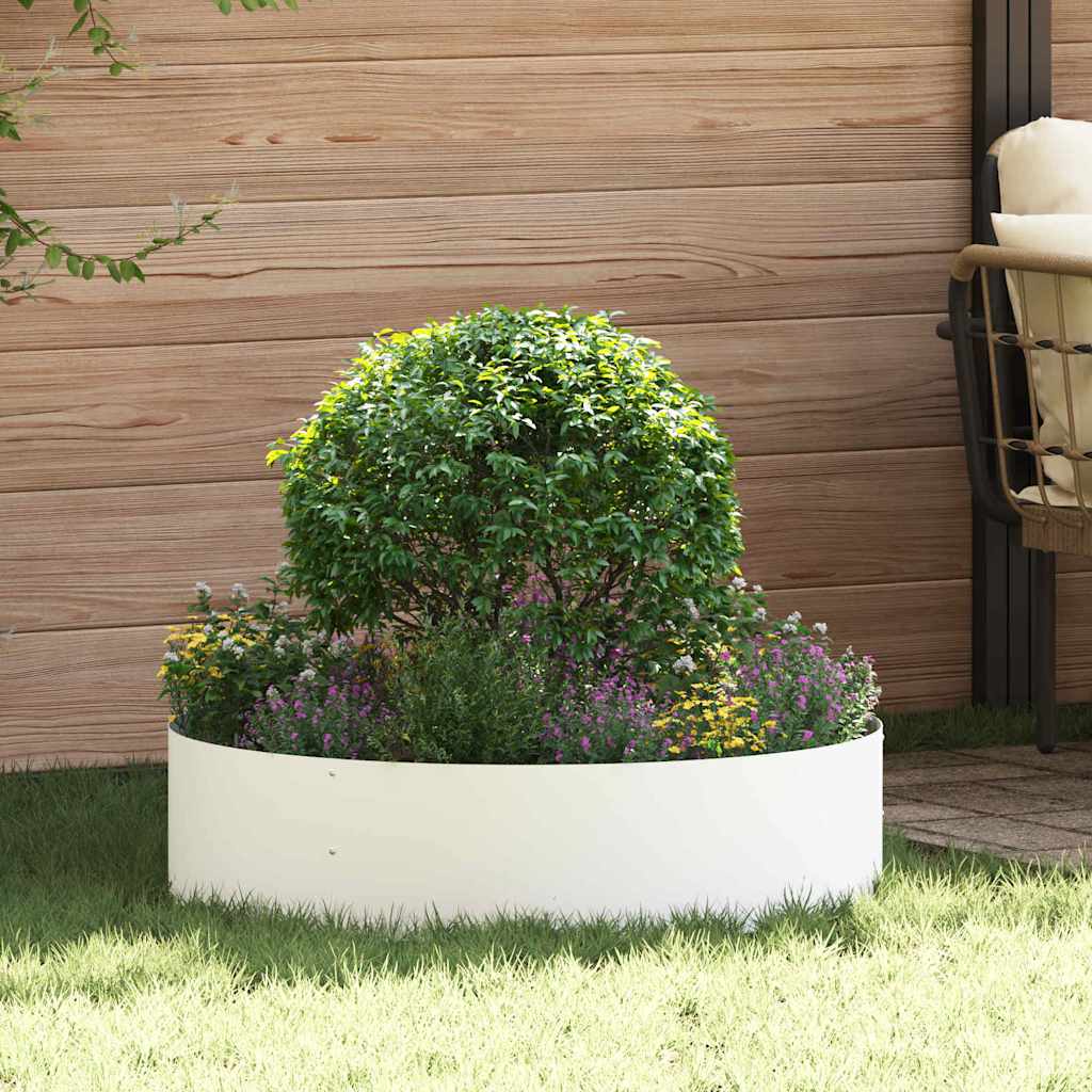 Plantenring 5 pcs Wit 80 x 80 x 20 cm Koudgewalst staal is nu te koop bij PeponiXL, paradijselijk wonen!