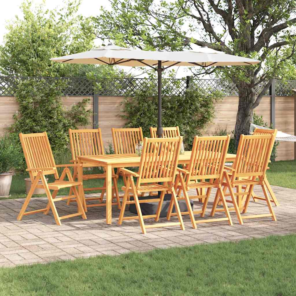 Tuin eettafelset 9 pcs Bruin Massief Acaciahout is nu te koop bij PeponiXL, paradijselijk wonen!