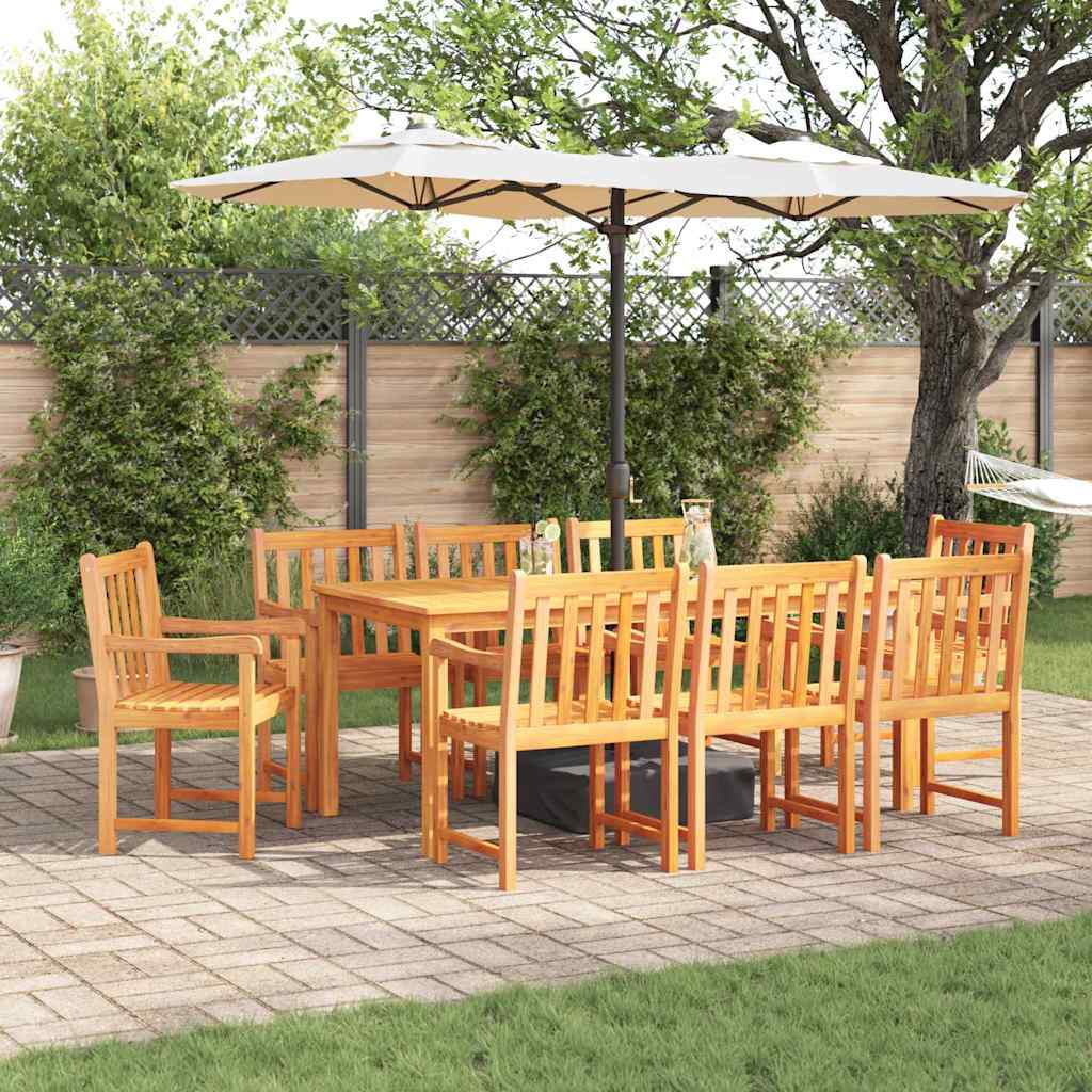 Tuin eettafelset 9 pcs Bruin Massief Acaciahout is nu te koop bij PeponiXL, paradijselijk wonen!