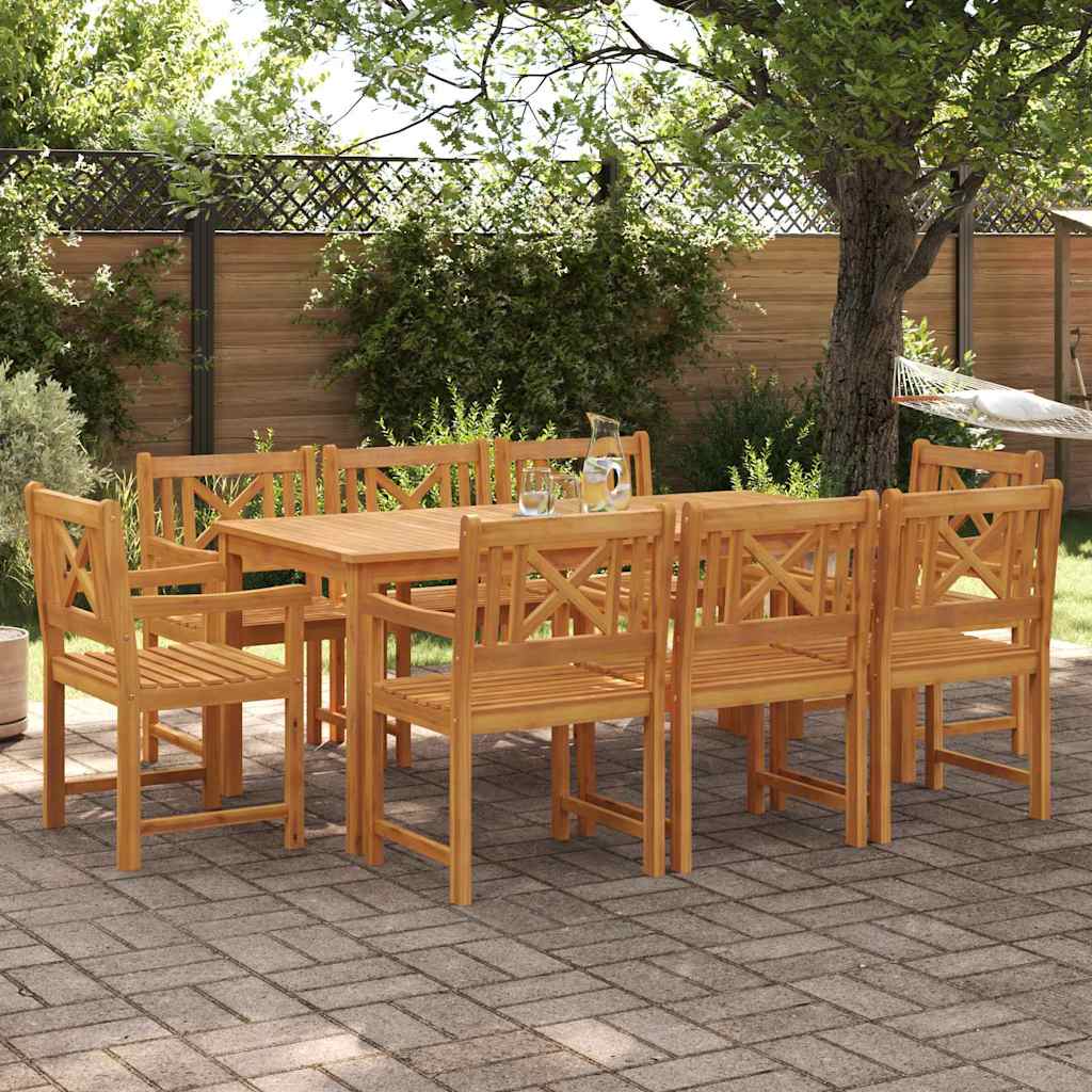 Tuin eettafelset 9 pcs Bruin Massief Acaciahout is nu te koop bij PeponiXL, paradijselijk wonen!