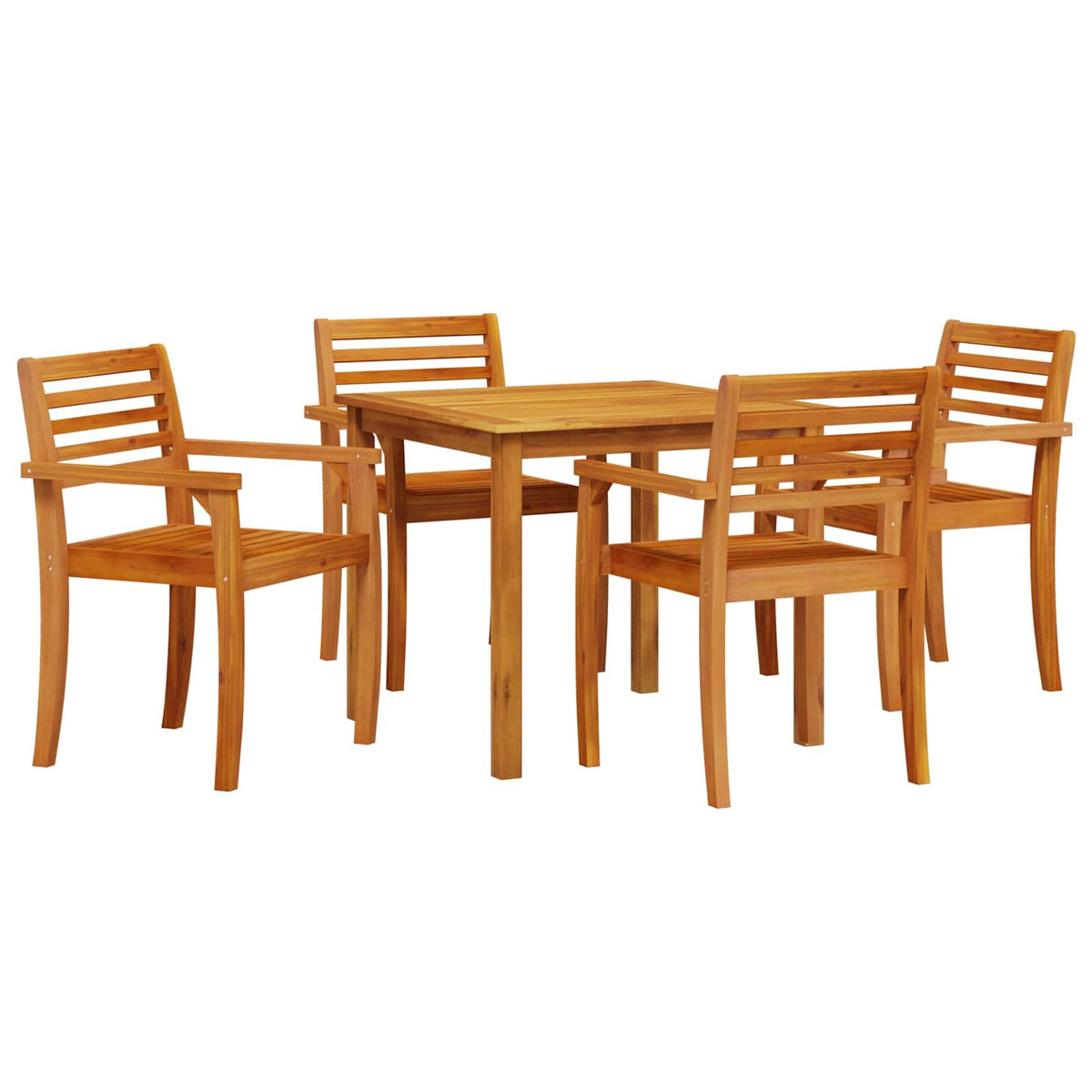 Tuin eettafelset 5 pcs Bruin Massief Acaciahout is nu te koop bij PeponiXL, paradijselijk wonen!