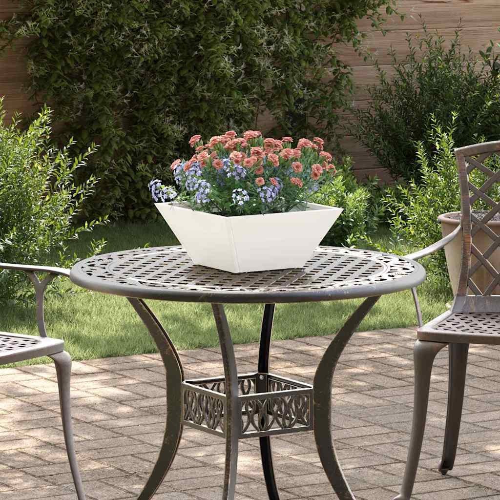 Tuin Bloempot 5 pcs Wit 35 x 35 x 15 cm Koudgewalst staal is nu te koop bij PeponiXL, paradijselijk wonen!