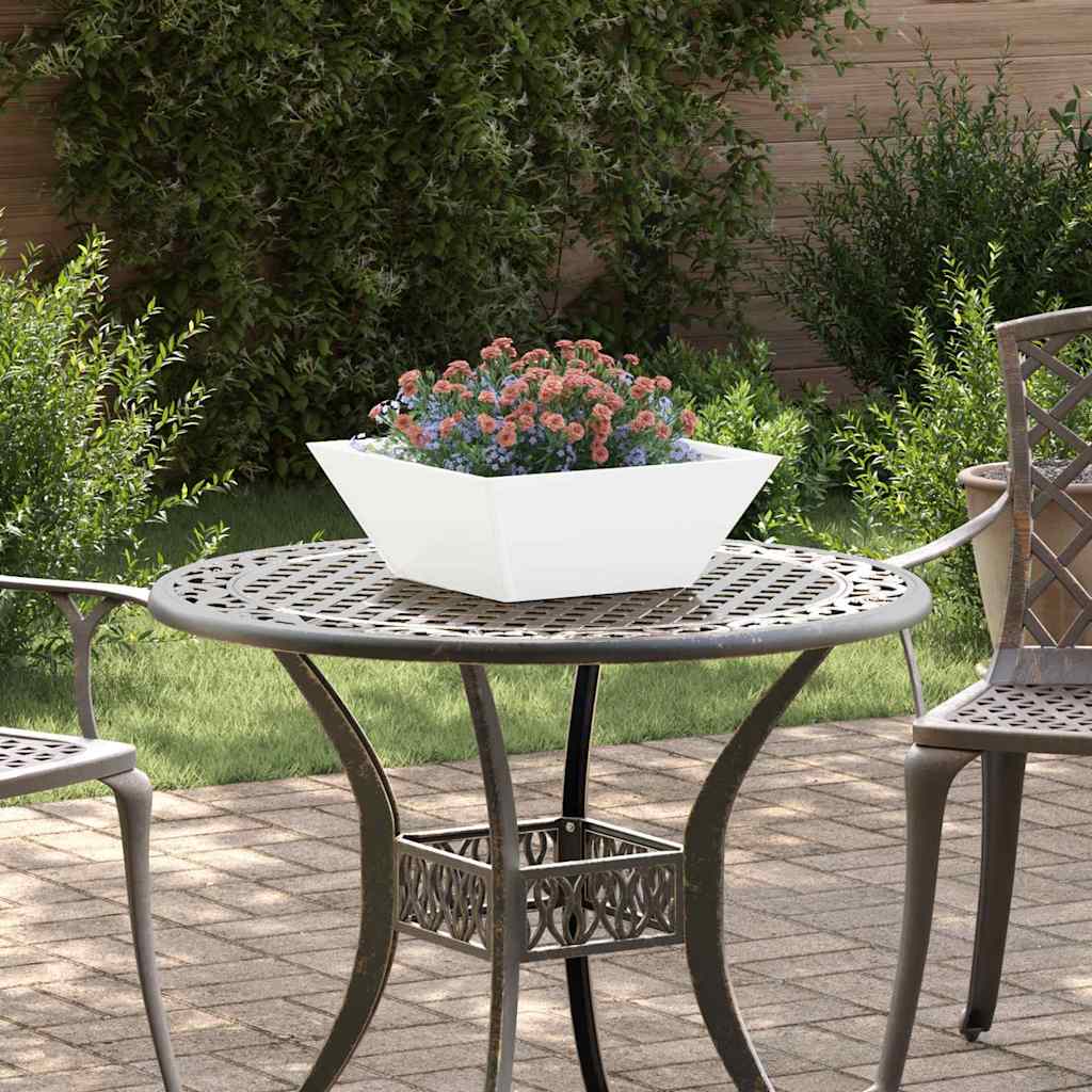 Tuin Bloempot 5 pcs Wit 40 x 40 x 15 cm Koudgewalst staal is nu te koop bij PeponiXL, paradijselijk wonen!