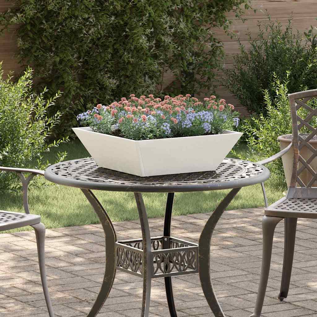 Tuin Bloempot 5 pcs Wit 50 x 50 x 15 cm Koudgewalst staal is nu te koop bij PeponiXL, paradijselijk wonen!