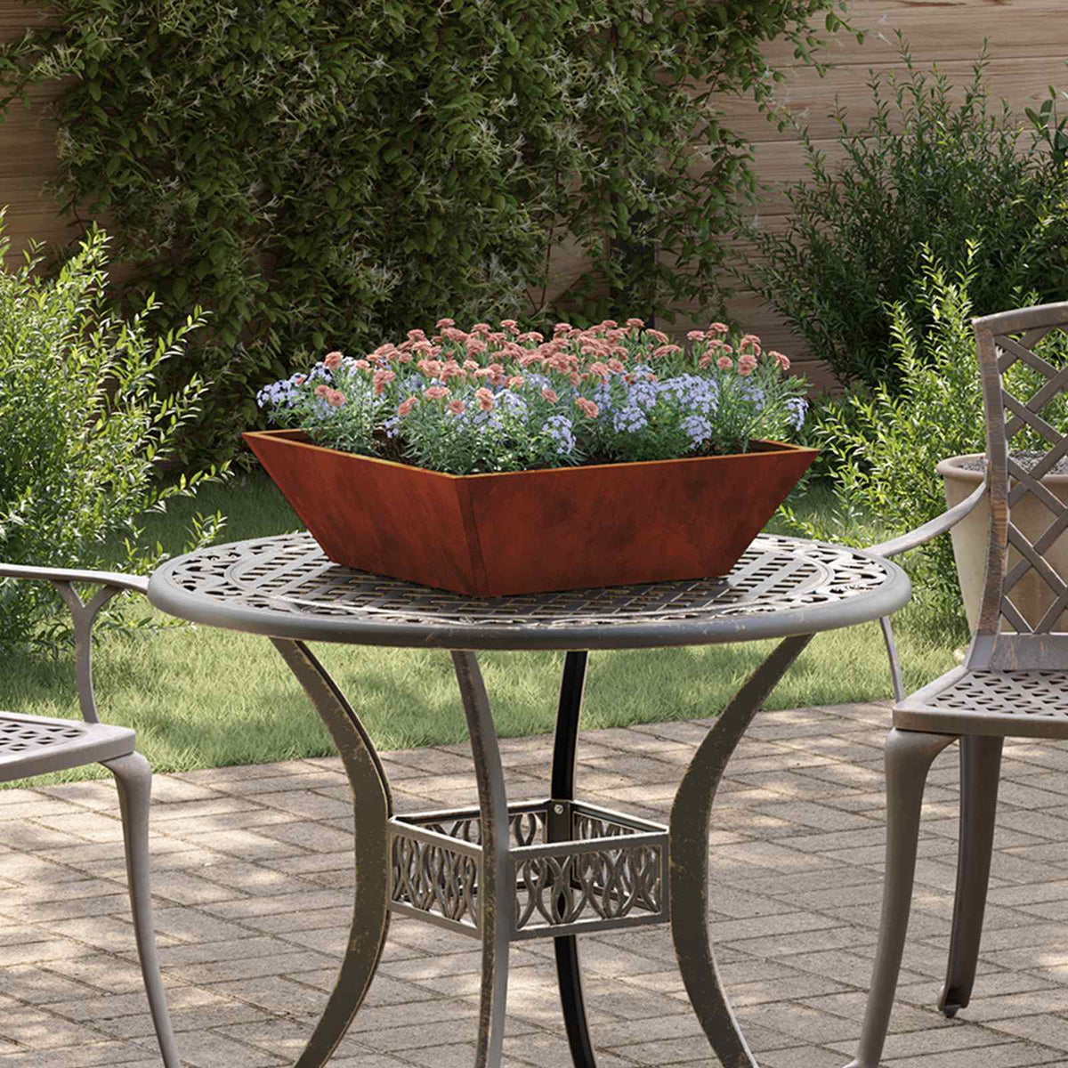 Tuin Bloempot 5 pcs Roestig 50 x 50 x 15 cm Cortenstaal is nu te koop bij PeponiXL, paradijselijk wonen!