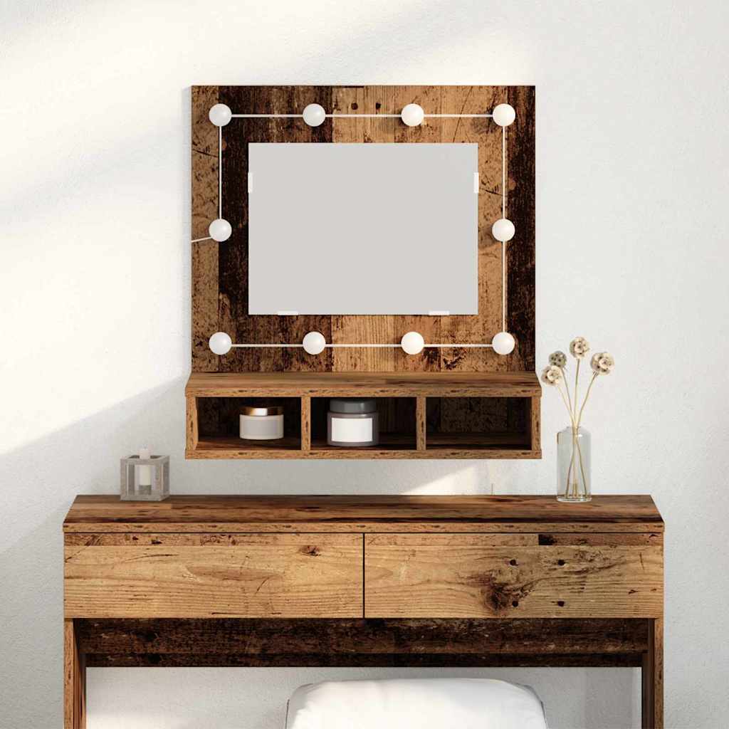 Spiegelkast met plank Oud hout 60 x 31,5 x 62 cm Bewerkt hout is nu te koop bij PeponiXL, paradijselijk wonen!