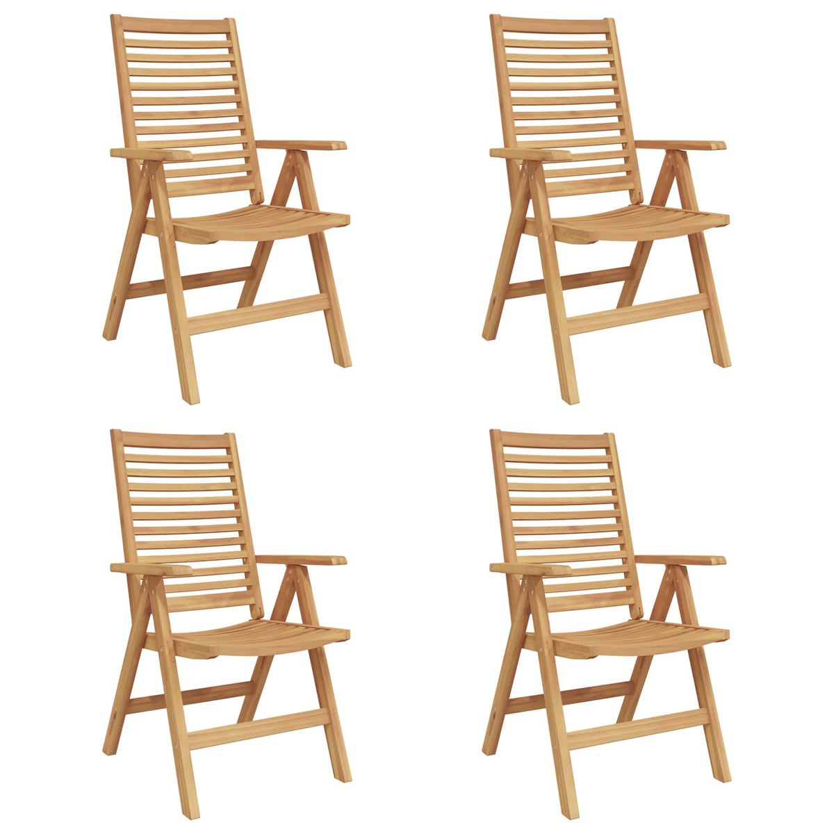 Stoel 4 pcs Bruin 64.5 x 52 x 108 cm Massief Teakhout is nu te koop bij PeponiXL, paradijselijk wonen!