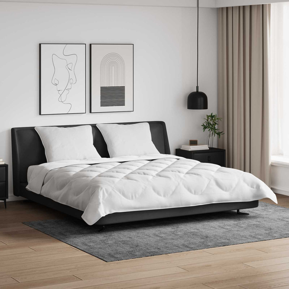 Dekbed Set met kussen 3 pcs Wit Microfiber en Dons Feather is nu te koop bij PeponiXL, paradijselijk wonen!