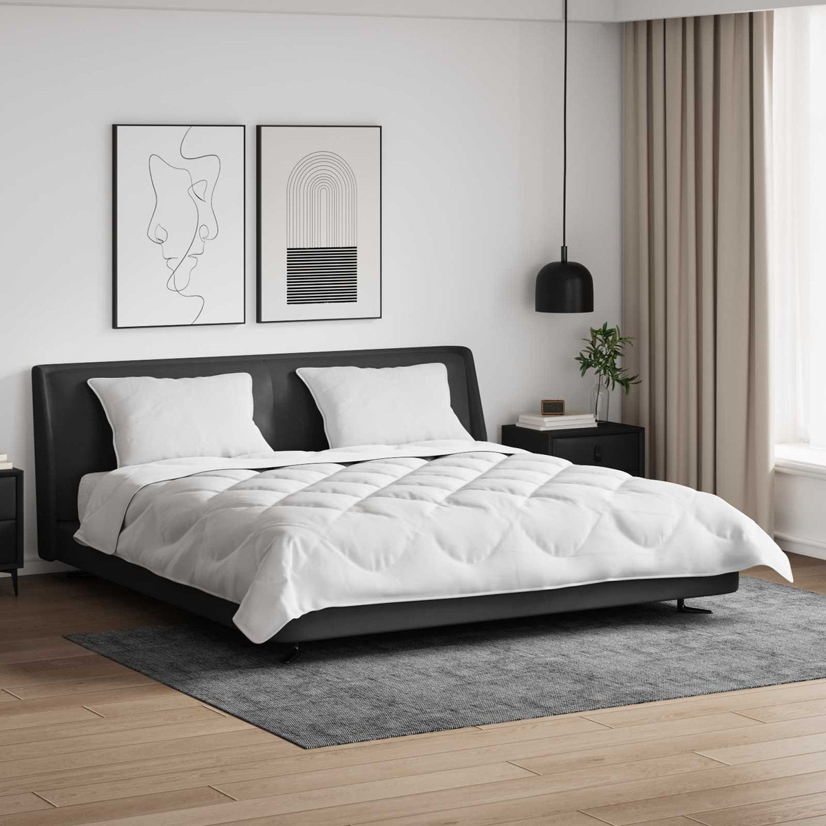 Dekbed Set met kussen 3 pcs Wit Microfiber en Dons Feather is nu te koop bij PeponiXL, paradijselijk wonen!