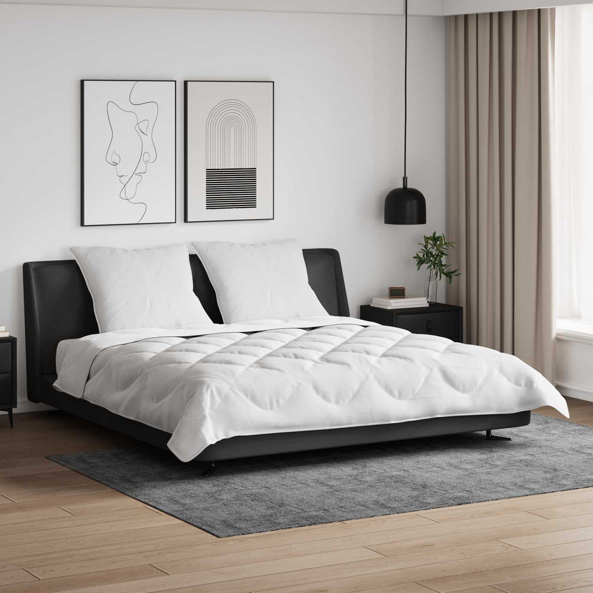 Dekbed Set met kussen 3 pcs Wit Microfiber en Dons Feather is nu te koop bij PeponiXL, paradijselijk wonen!