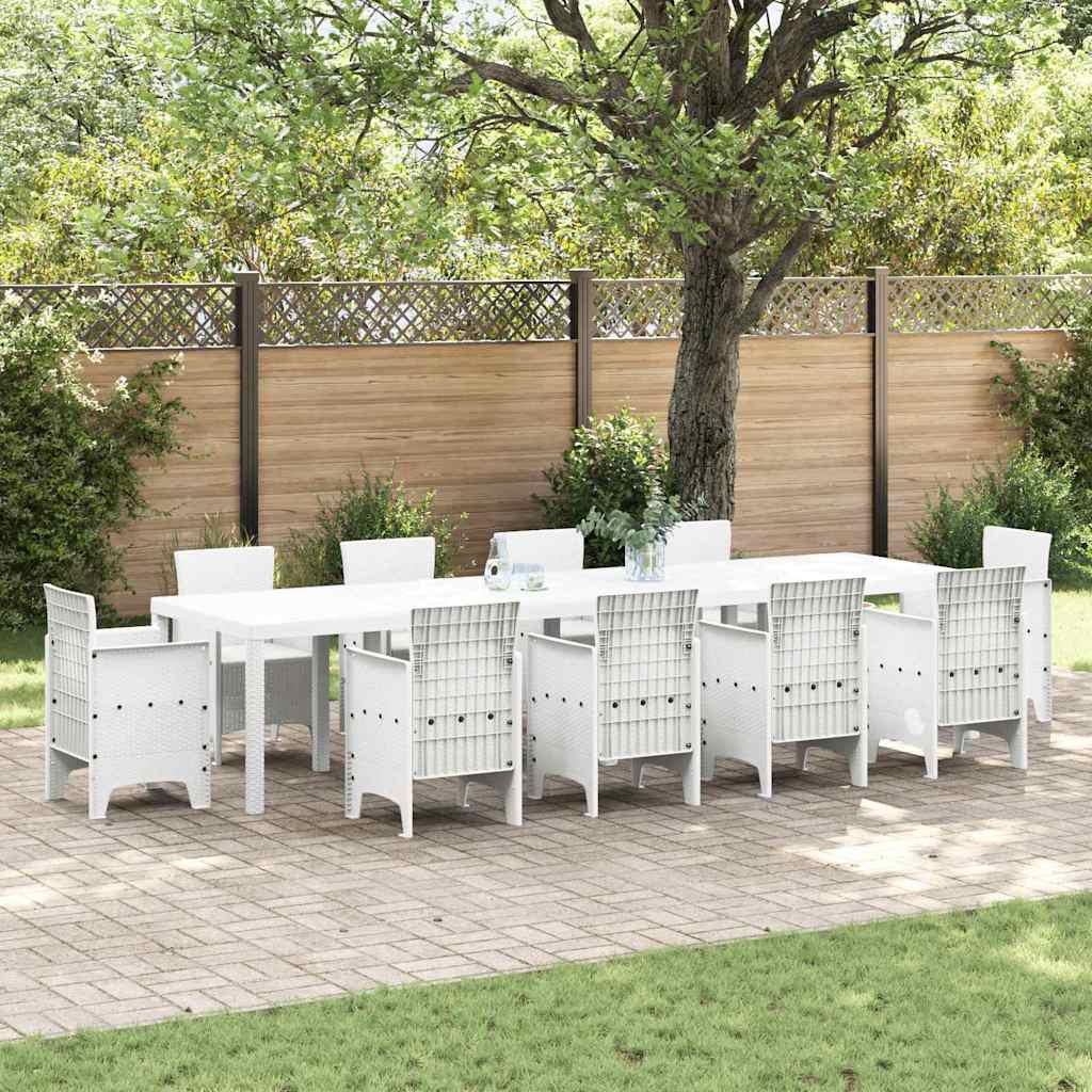 Tuinstafel Wit 350 x 100 x 74 cm poly rattan is nu te koop bij PeponiXL, paradijselijk wonen!