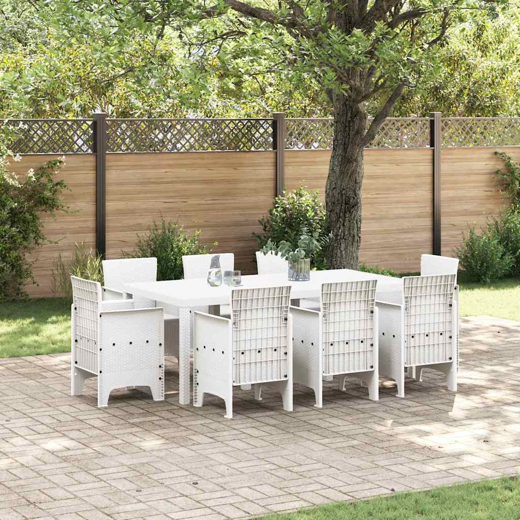 Tuin eettafelset 9 pcs Wit Polypropyleen is nu te koop bij PeponiXL, paradijselijk wonen!