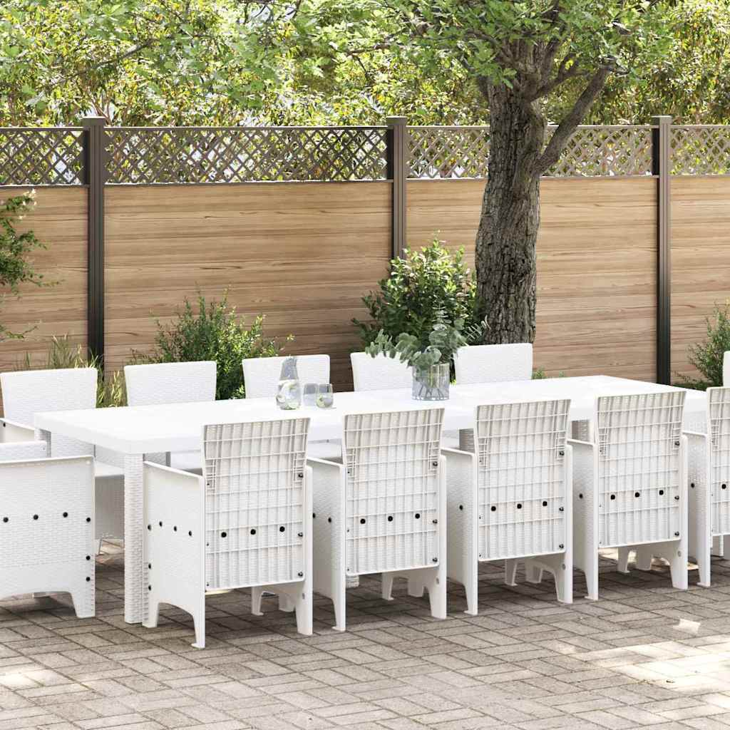 Tuin Eetset 13 pcs Wit Poly riet is nu te koop bij PeponiXL, paradijselijk wonen!