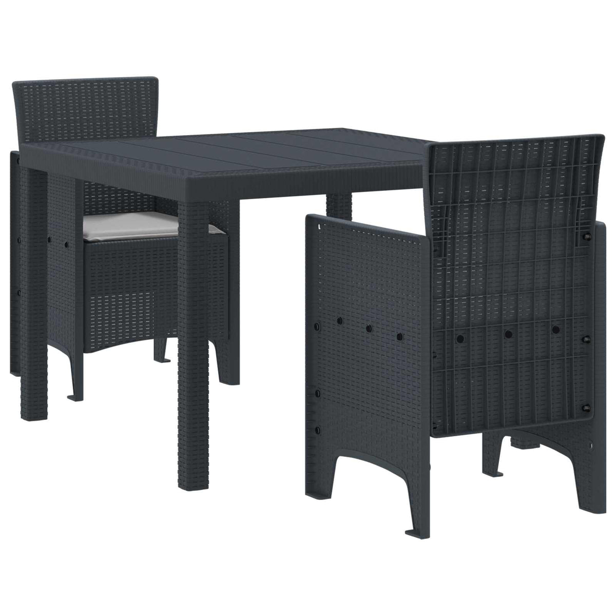 Tuin Eetset 3 pcs Antraciet Polypropyleen is nu te koop bij PeponiXL, paradijselijk wonen!
