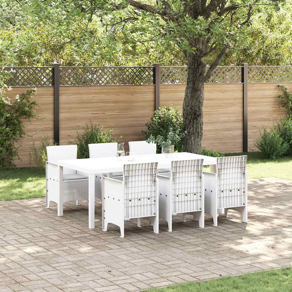 Tuin eettafelset 7 pcs Wit Polypropyleen is nu te koop bij PeponiXL, paradijselijk wonen!