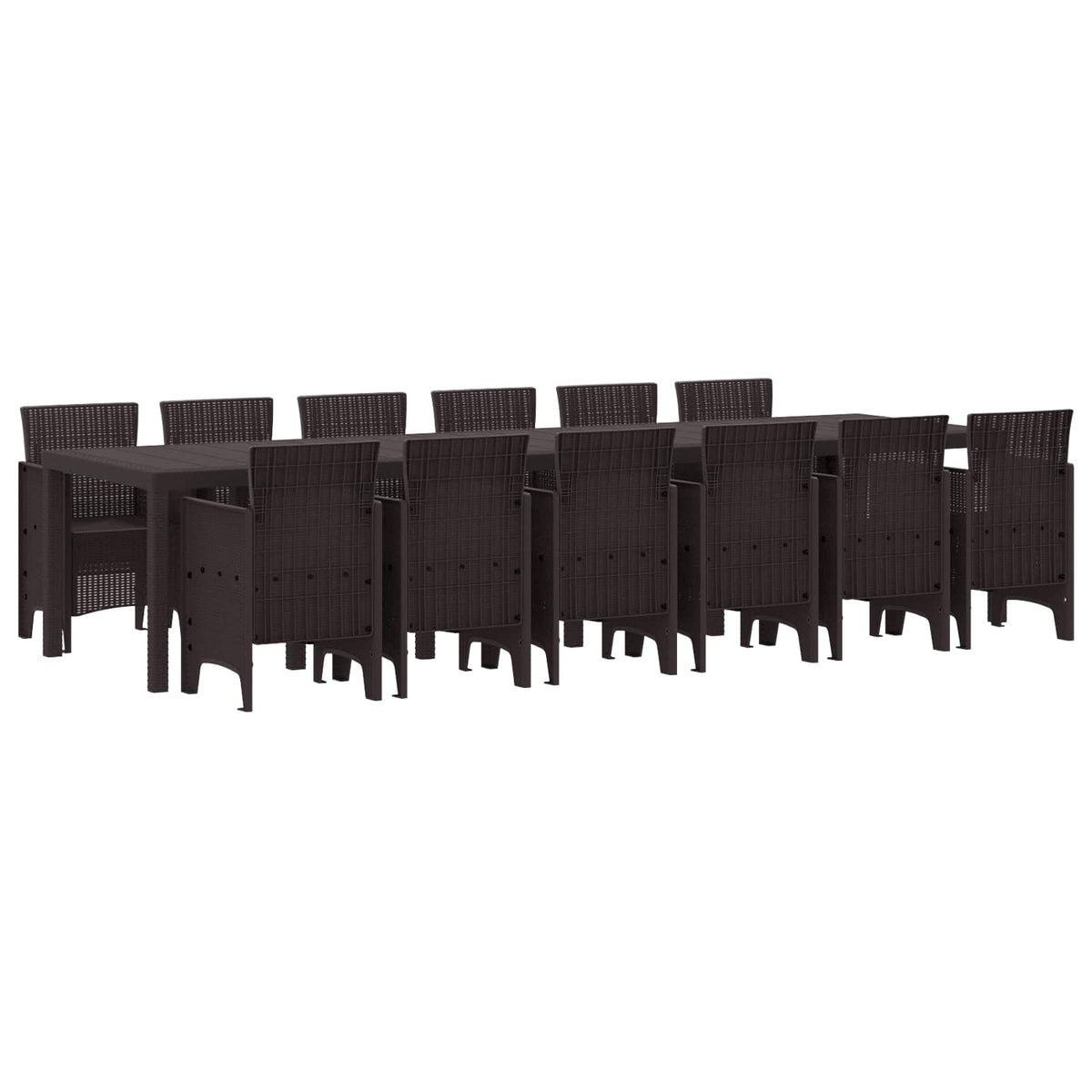Tuin Eetset 13 pcs Bruin Polt riet is nu te koop bij PeponiXL, paradijselijk wonen!