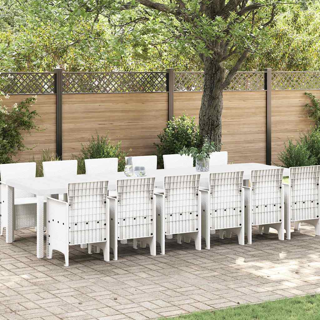 Tuin Eetset 13 pcs Wit Polt riet is nu te koop bij PeponiXL, paradijselijk wonen!