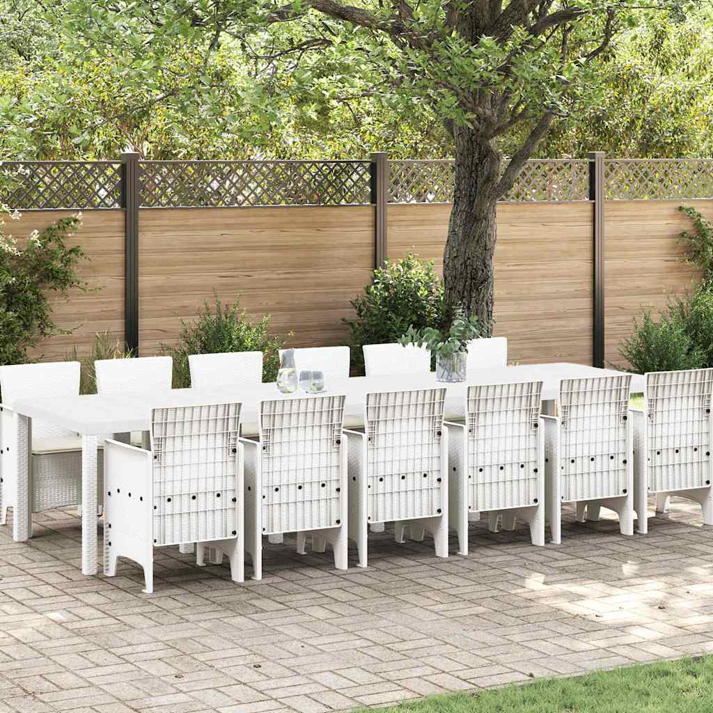 Tuin Eetset 13 pcs Wit Polt riet is nu te koop bij PeponiXL, paradijselijk wonen!