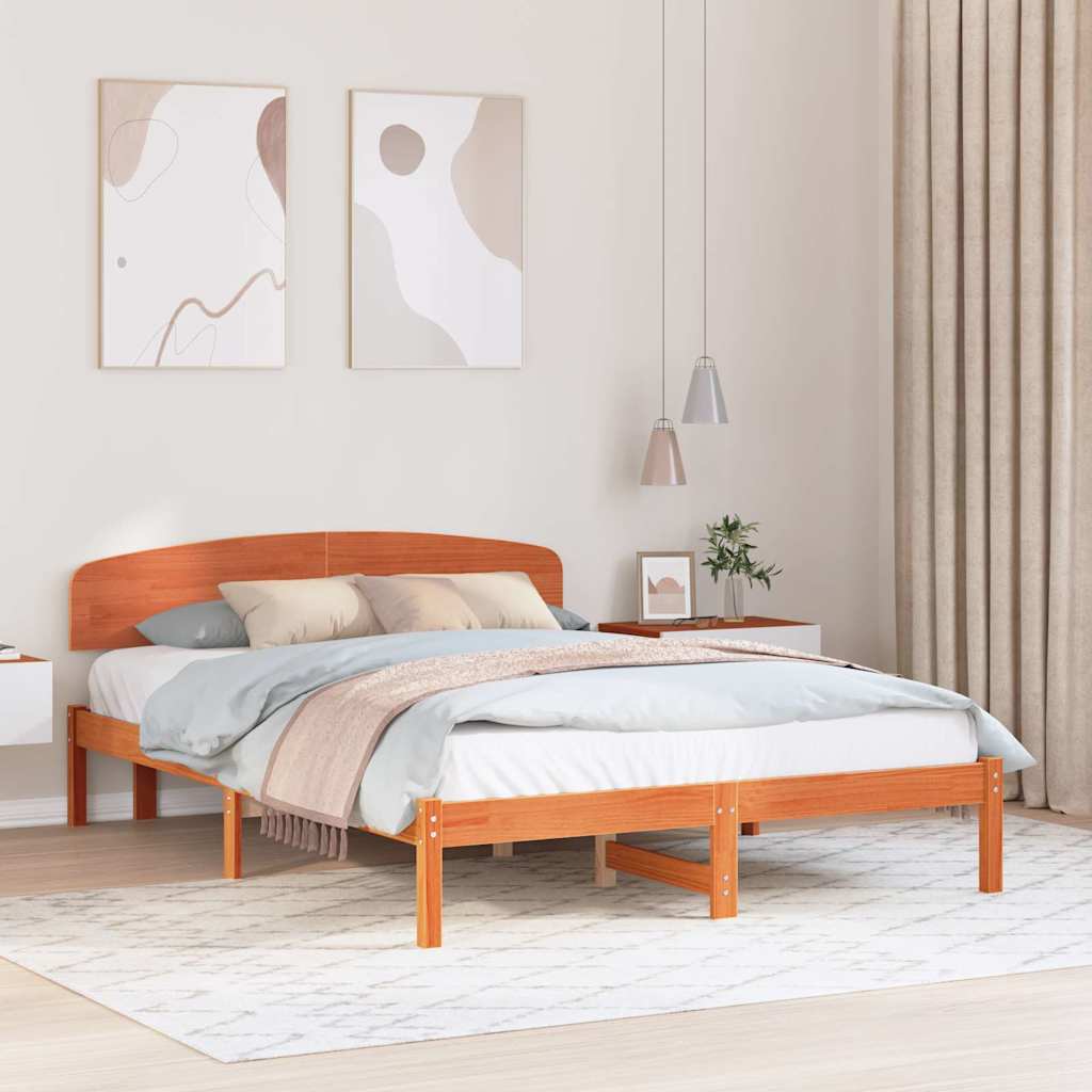 Bedframe Wasbruin 150 x 200 cm Massief grenenhout is nu te koop bij PeponiXL, paradijselijk wonen!