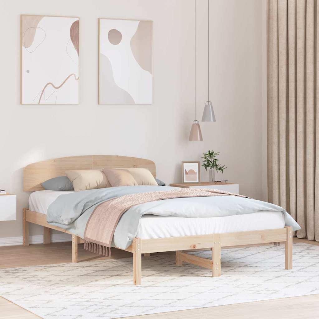 Bedframe met hoofdeinde Naturel 120 x 200 cm Massief grenenhout is nu te koop bij PeponiXL, paradijselijk wonen!