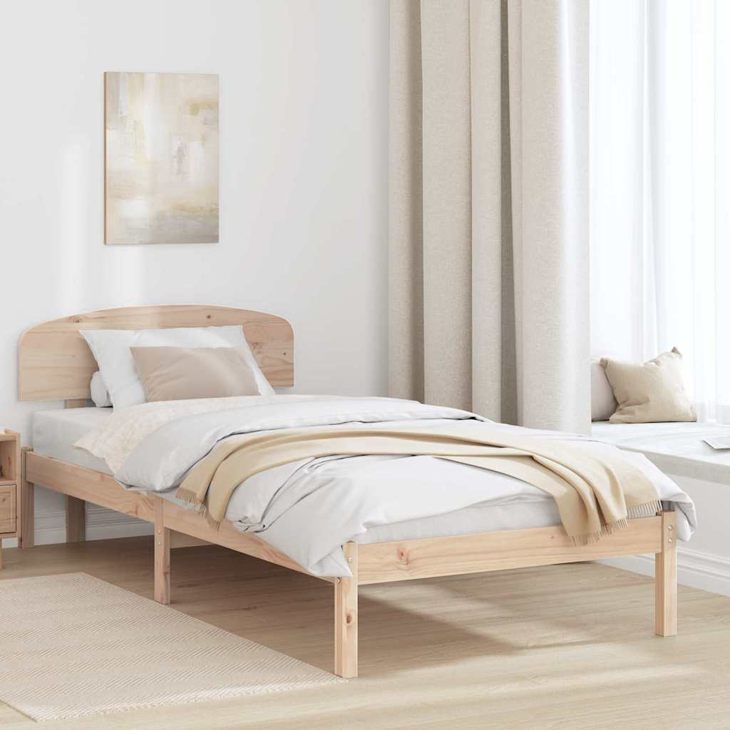 Bedframe met hoofdeinde Naturel 80 x 200 cm Massief grenenhout is nu te koop bij PeponiXL, paradijselijk wonen!