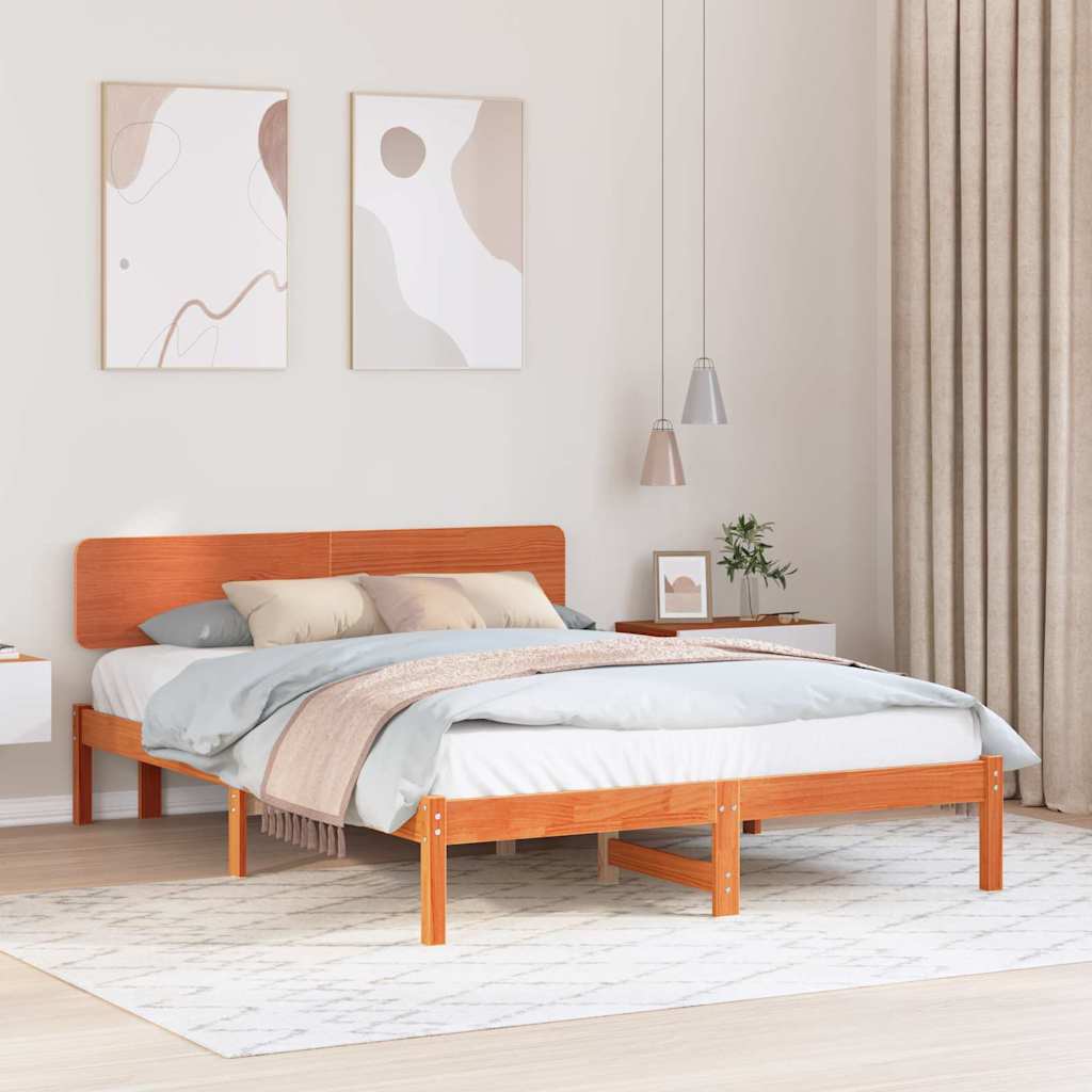Bedframe Wasbruin 150 x 200 cm Massief grenenhout is nu te koop bij PeponiXL, paradijselijk wonen!
