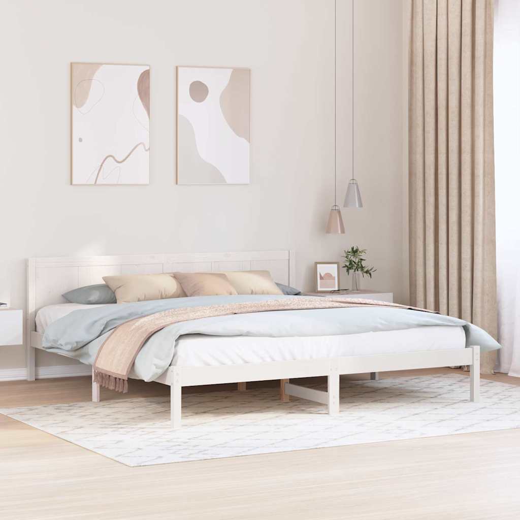 Bedframe Wit 200 x 200 cm Massief grenenhout is nu te koop bij PeponiXL, paradijselijk wonen!