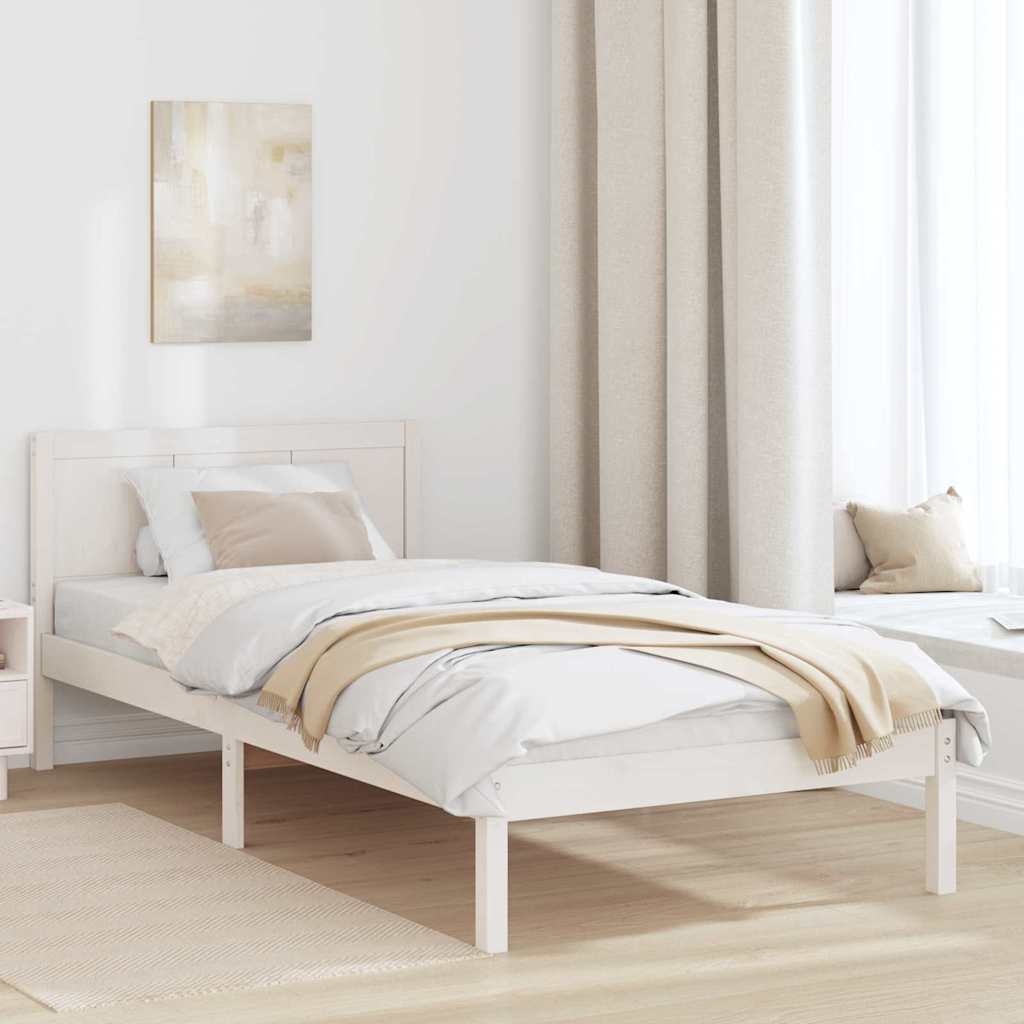 Bedframe Wit 80 x 200 cm Massief grenenhout is nu te koop bij PeponiXL, paradijselijk wonen!
