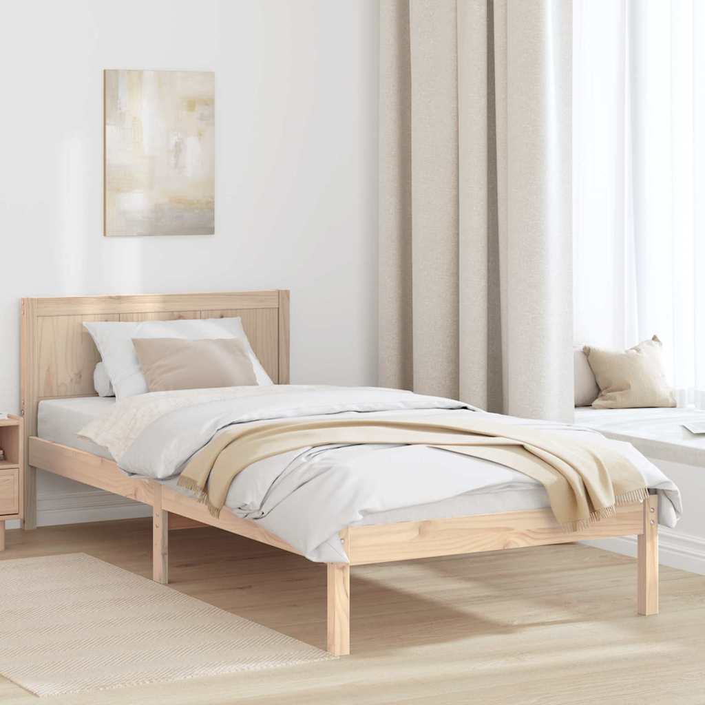 Bedframe Bruin 90 x 200 cm Massief grenenhout is nu te koop bij PeponiXL, paradijselijk wonen!