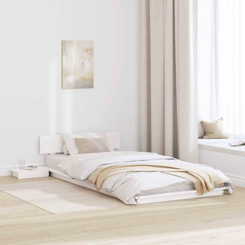 Bedframe Wit 90 x 190 cm Hout is nu te koop bij PeponiXL, paradijselijk wonen!
