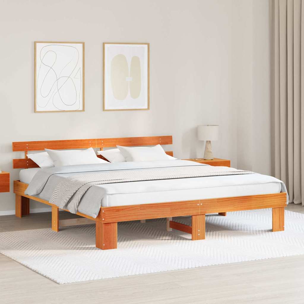 Bedframe Wasbruin 200 x 200 cm Massief grenenhout is nu te koop bij PeponiXL, paradijselijk wonen!