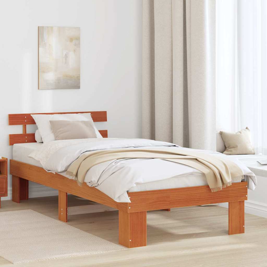 Bedframe Wasbruin 100 x 200 cm Massief grenenhout is nu te koop bij PeponiXL, paradijselijk wonen!