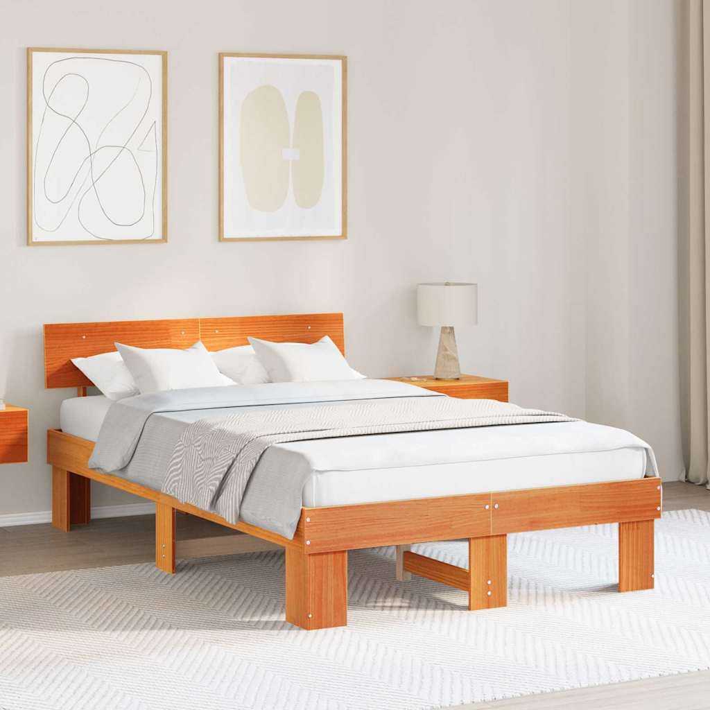 Bedframe Wasbruin 120 x 200 cm Massief grenenhout is nu te koop bij PeponiXL, paradijselijk wonen!