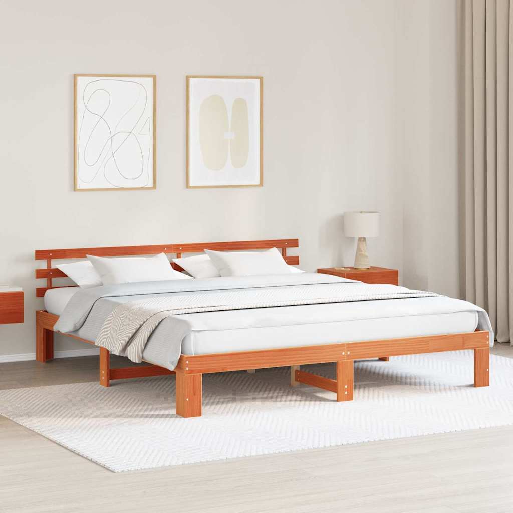 Bedframe Wasbruin 200 x 200 cm Massief grenenhout is nu te koop bij PeponiXL, paradijselijk wonen!