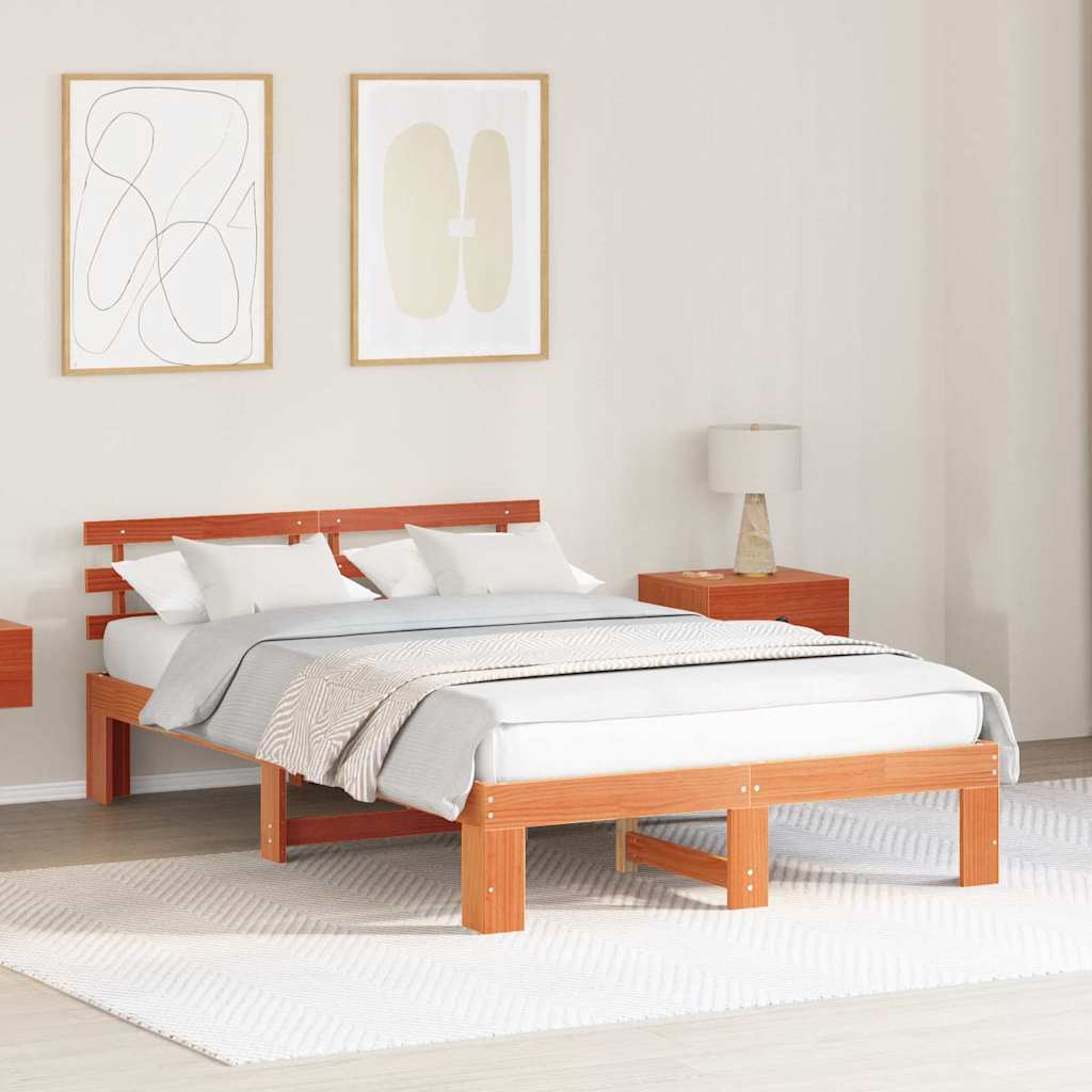 Bedframe Wasbruin 120 x 200 cm Massief grenenhout is nu te koop bij PeponiXL, paradijselijk wonen!