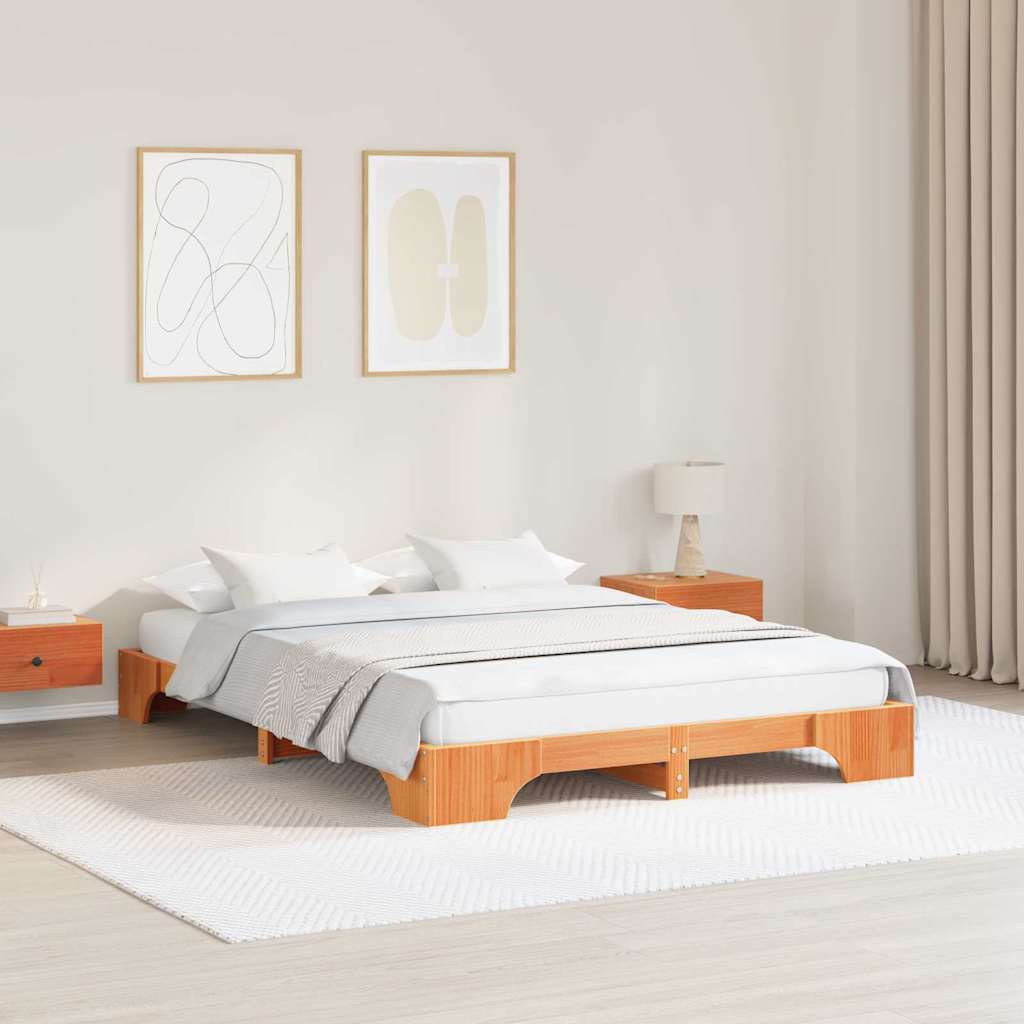 Bedframe Wasbruin 150 x 200 cm Massief grenenhout is nu te koop bij PeponiXL, paradijselijk wonen!