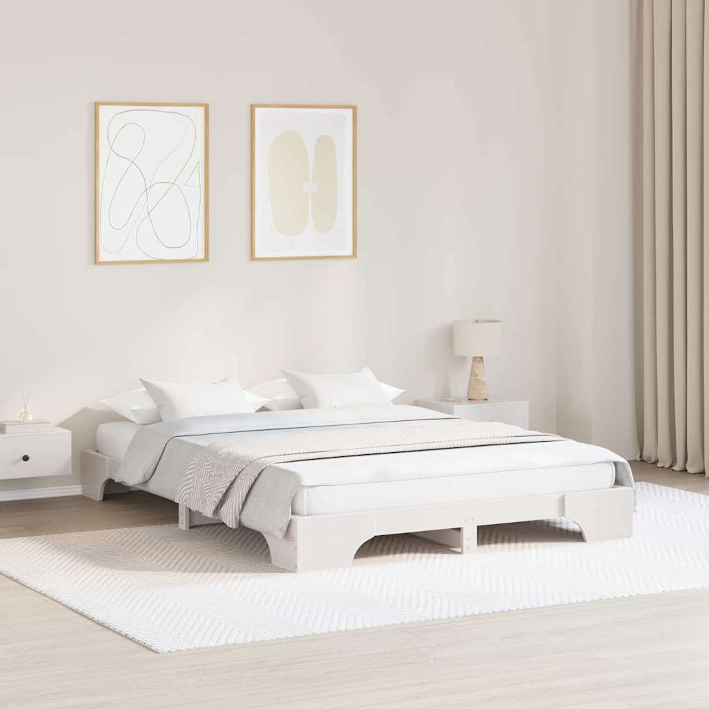 Bedframe Wit 140 x 200 cm Massief grenenhout is nu te koop bij PeponiXL, paradijselijk wonen!