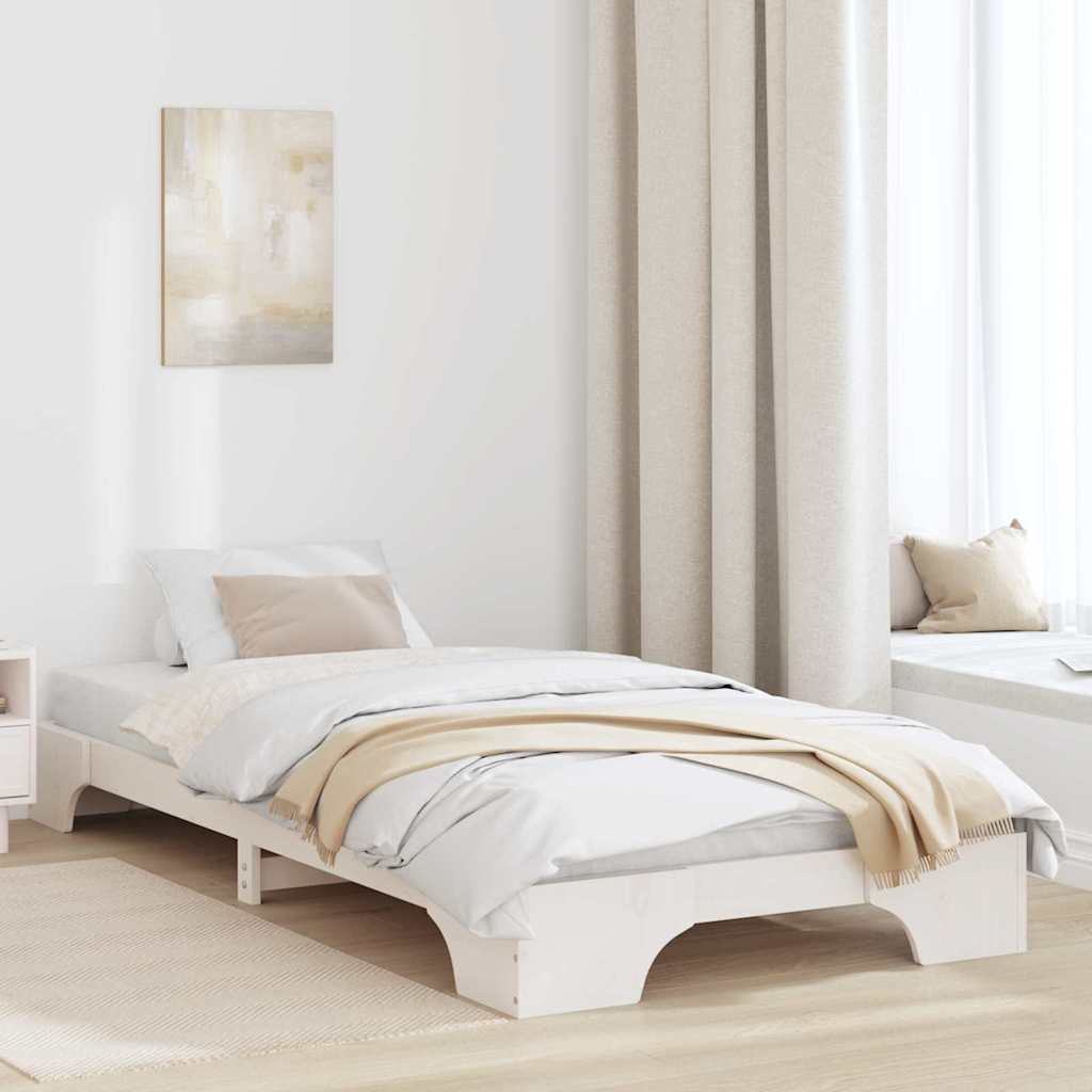 Bedframe Wit 80 x 200 cm Massief grenenhout is nu te koop bij PeponiXL, paradijselijk wonen!