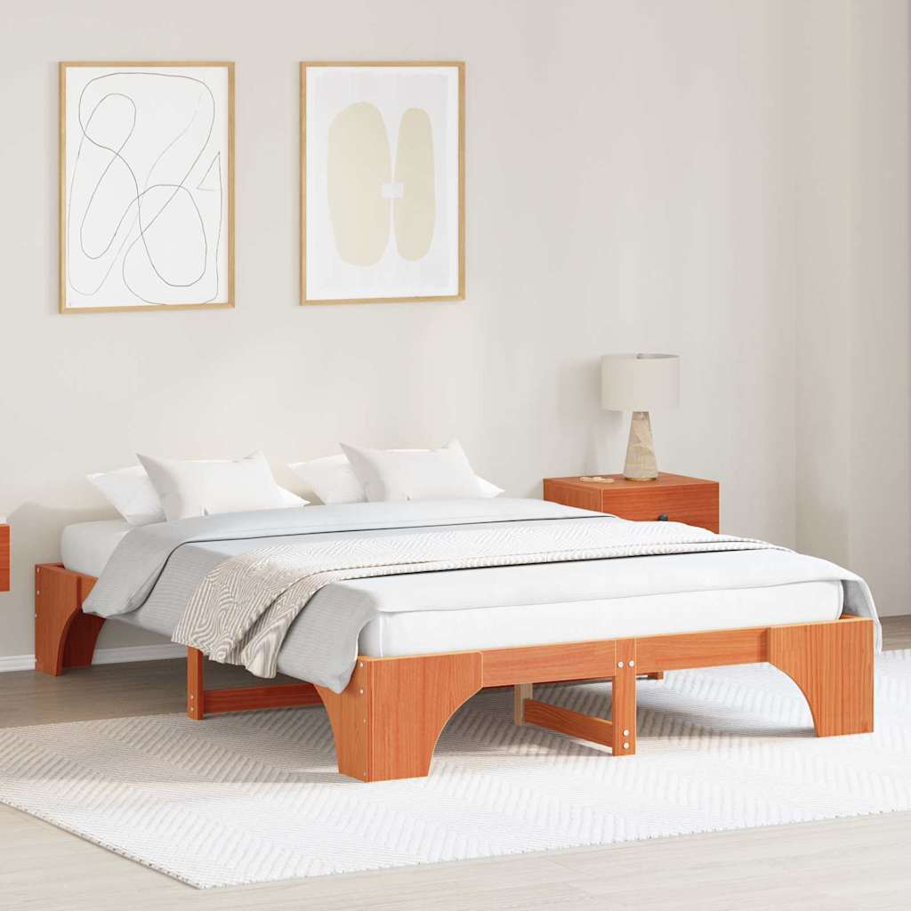 Bedframe Wasbruin 160 x 200 cm Massief grenenhout is nu te koop bij PeponiXL, paradijselijk wonen!