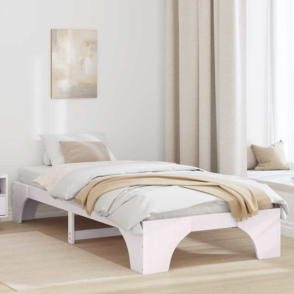 Bedframe Wit 90 x 200 cm Massief grenenhout is nu te koop bij PeponiXL, paradijselijk wonen!