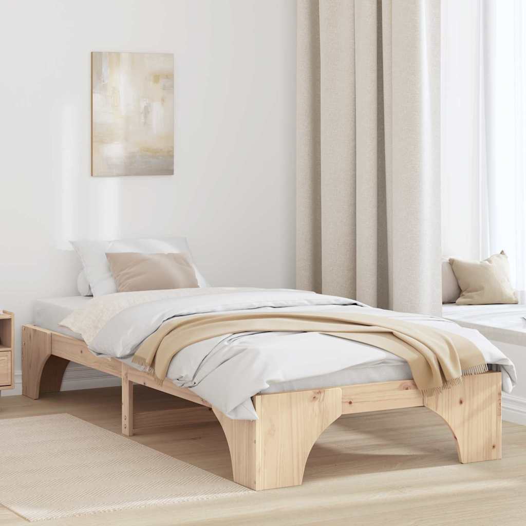 Bedframe Naturel 75 x 190 cm Massief grenenhout is nu te koop bij PeponiXL, paradijselijk wonen!