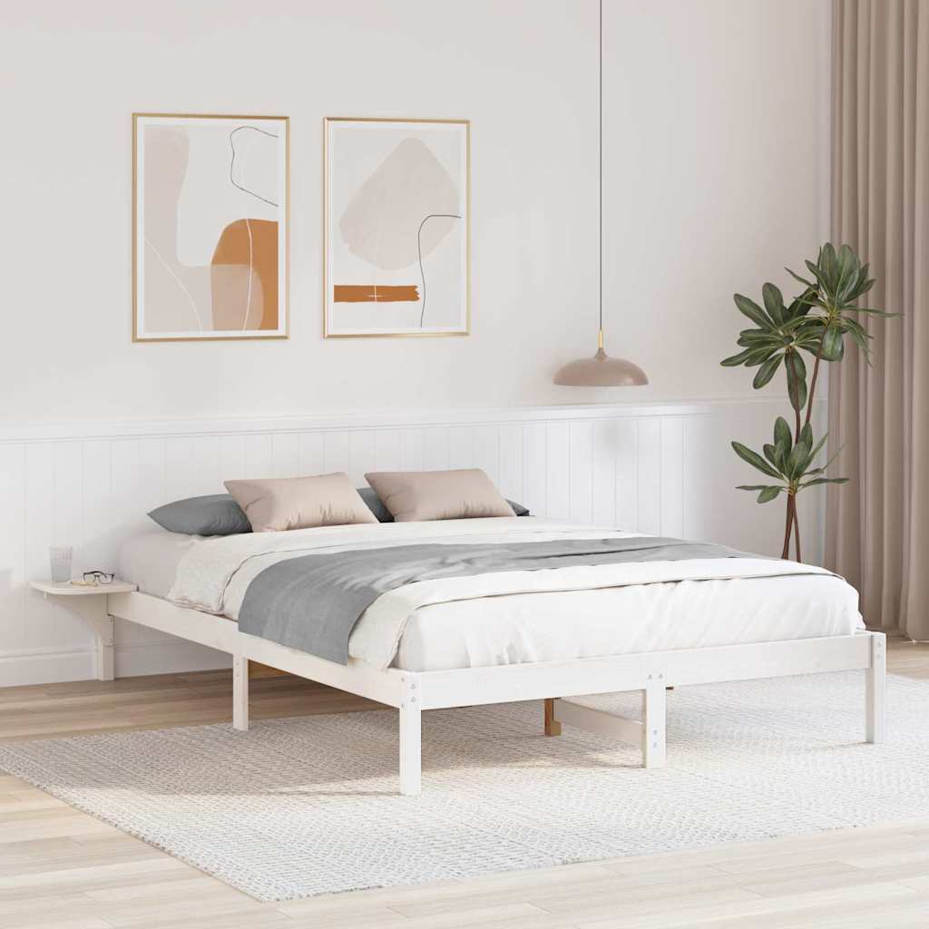 Bedframe Wit 150 x 200 cm Massief grenenhout is nu te koop bij PeponiXL, paradijselijk wonen!