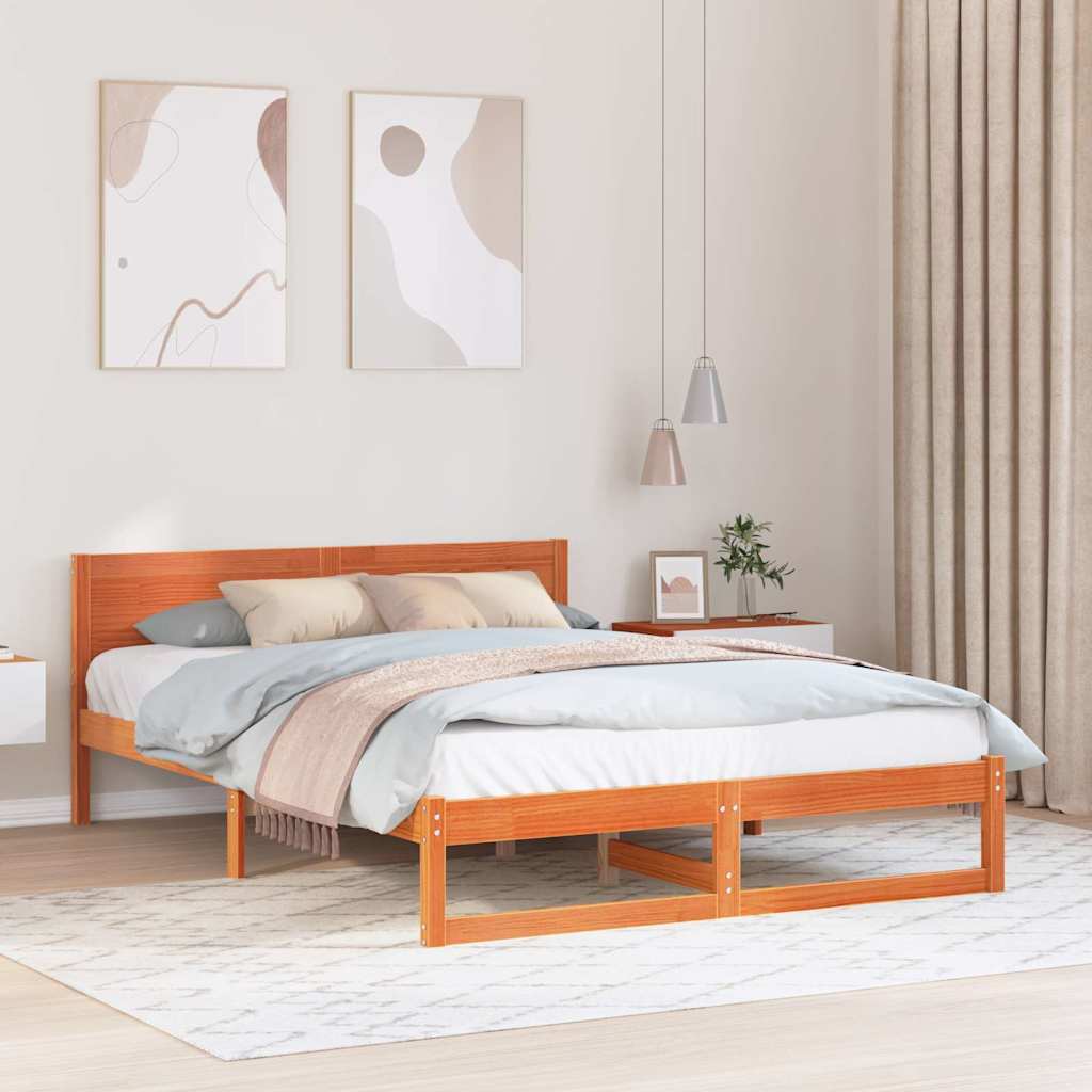 Bedframe Wasbruin 160 x 200 cm Massief grenenhout is nu te koop bij PeponiXL, paradijselijk wonen!