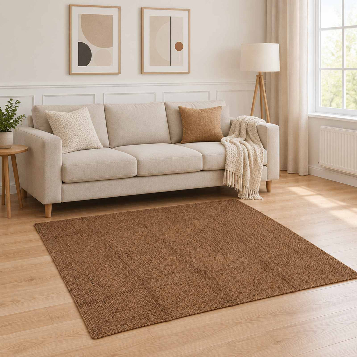 Gebied Tapijt Grijs 160 x 160 cm Jute is nu te koop bij PeponiXL, paradijselijk wonen!